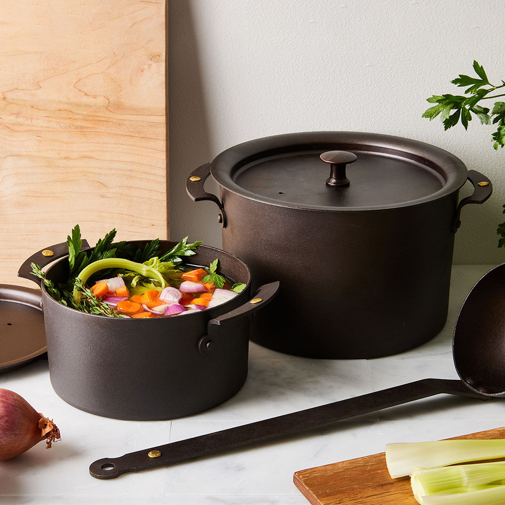 Spun Iron Stock Pots Made in the UK