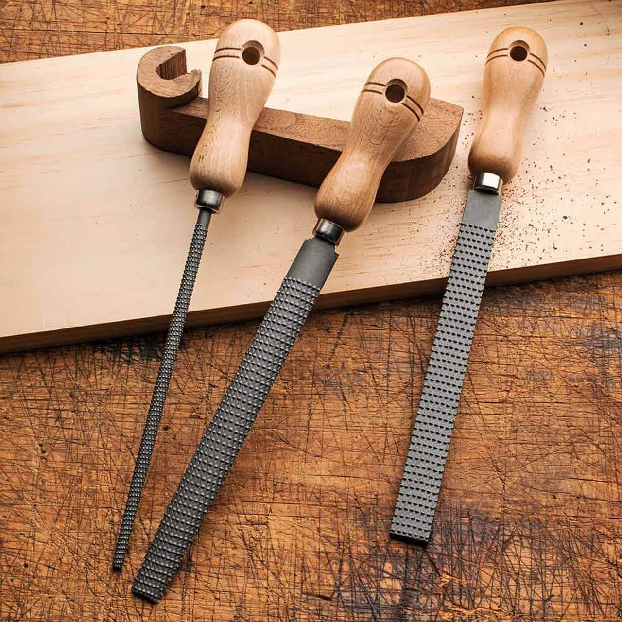 8" Flat Rasp, 8" Half Round Rasp, 8" Round Rasp Set