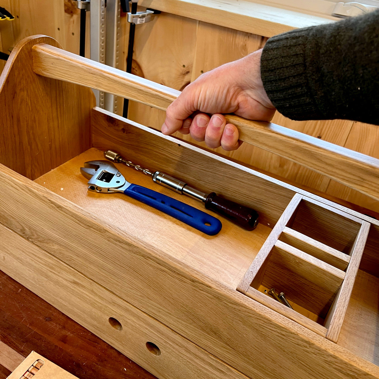 Old World Oak Tool Carrier