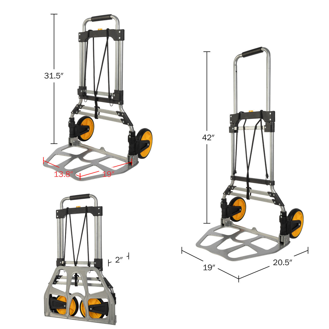 Folding Dolly Cart with 330lb Capacity
