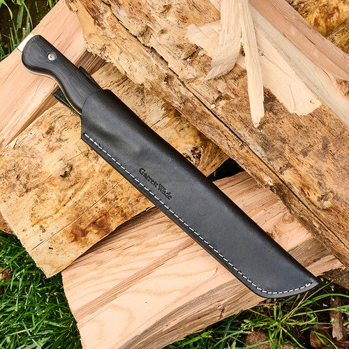 Bushcraft Chisel Knife with G10
Handle and Leather Sheath