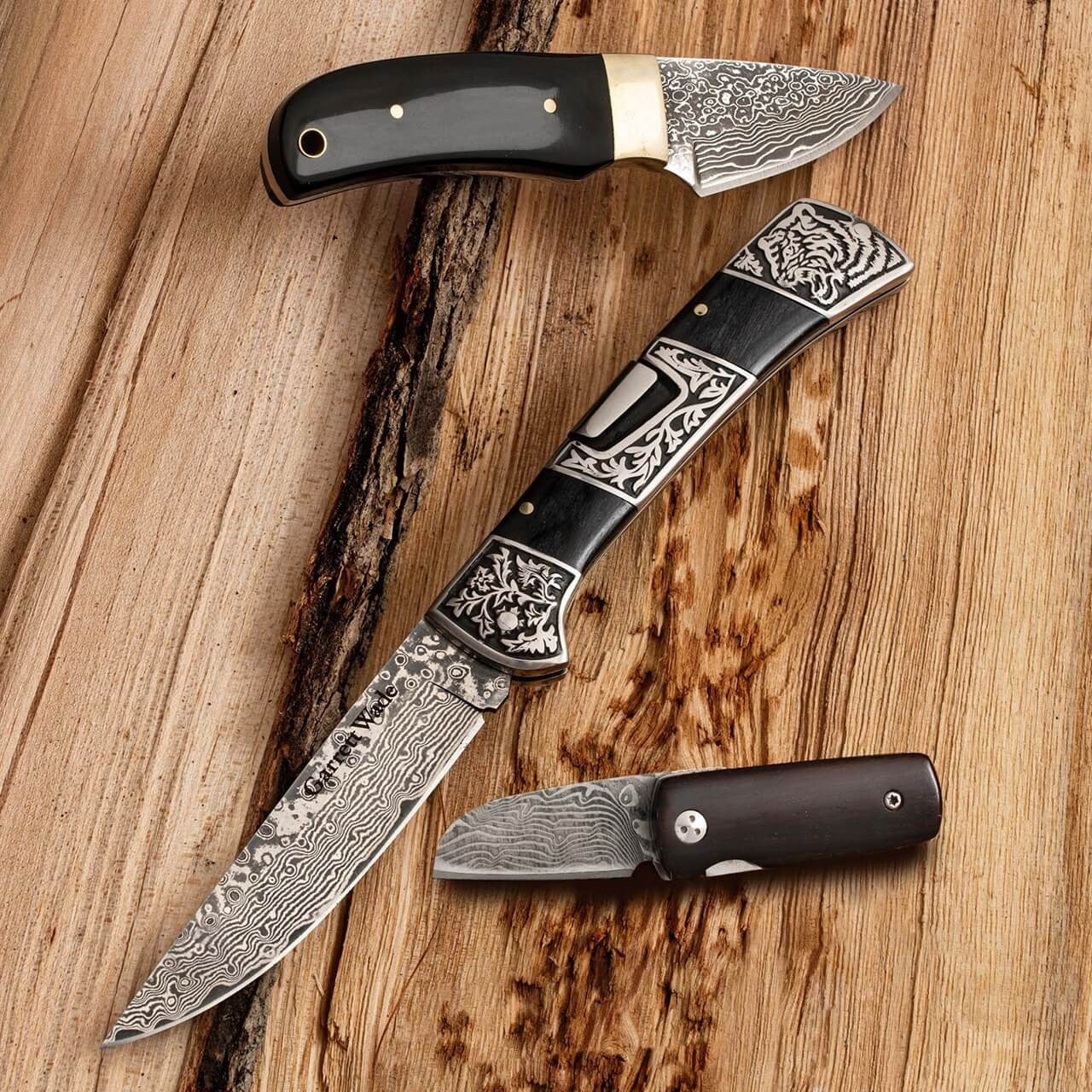 Three Gorgeous Damascus Knife