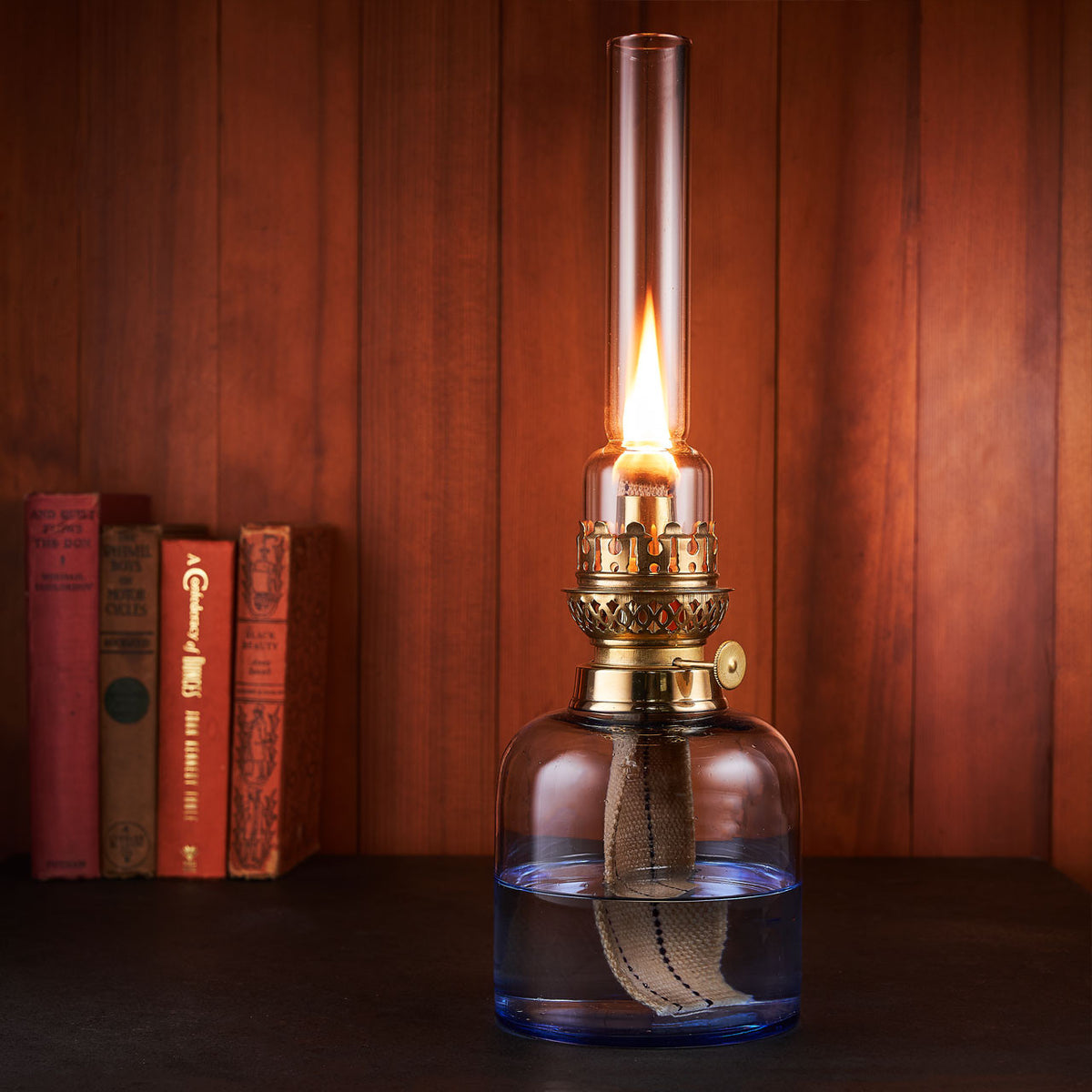 Custom Large Light Blue Glass Lamp