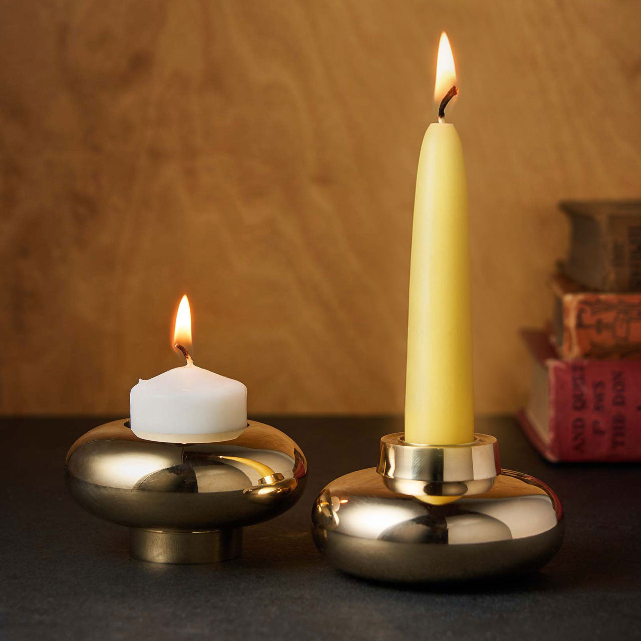 Reversible Brass Candle Holder