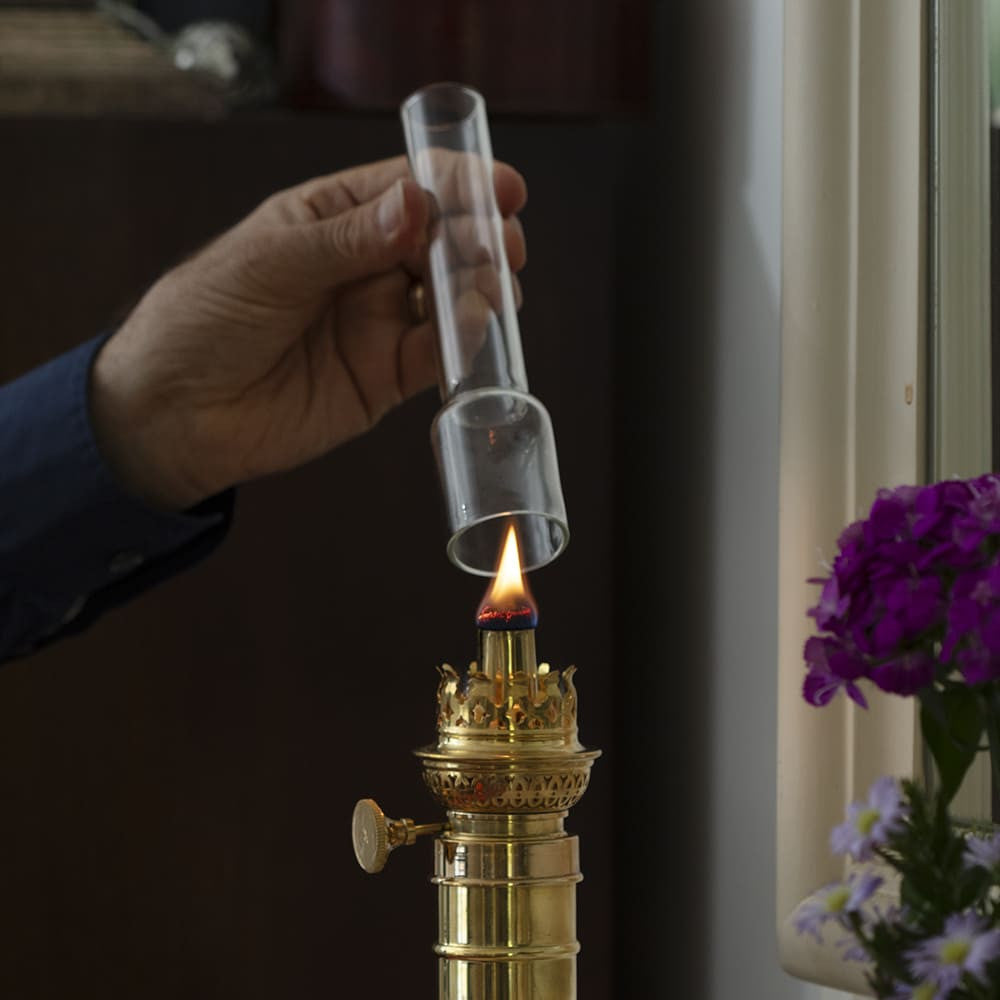 Brass Column Oil Lamp