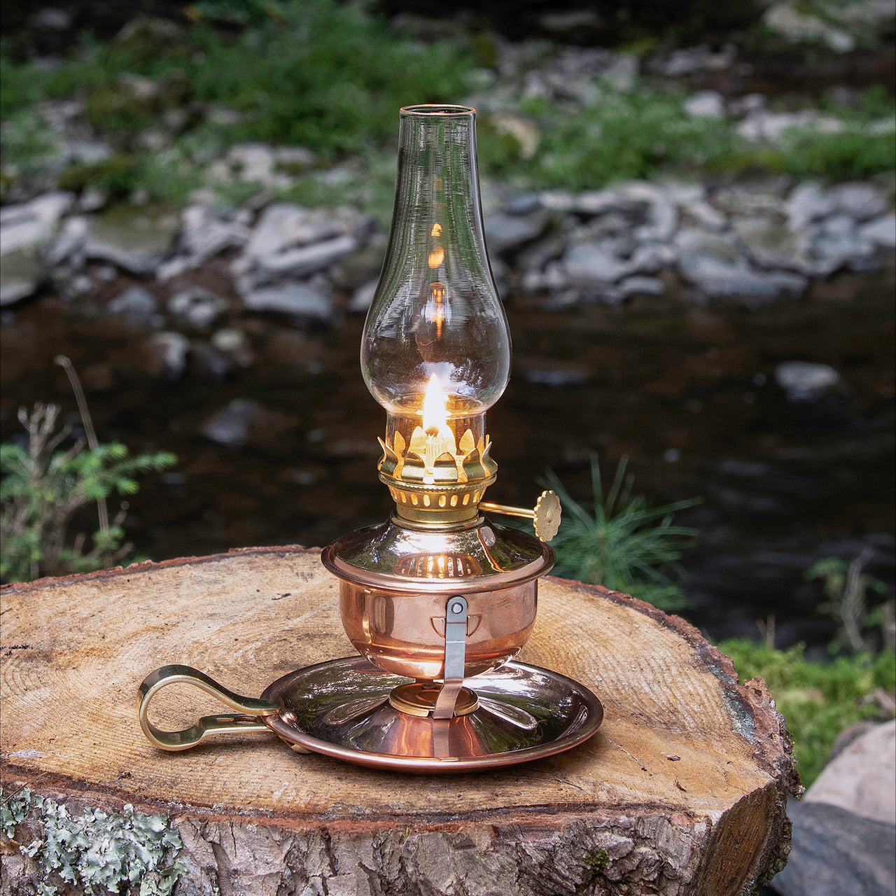 Unique Copper & Brass Swivel Oil Lamp