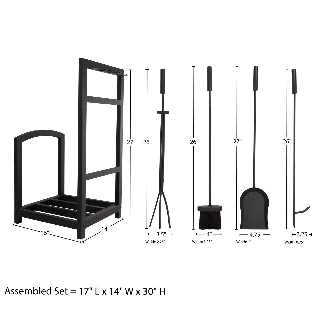 5-Piece Firewood Rack Set