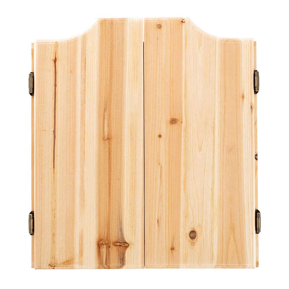 Old-Fashioned Dartboard Set in a Pine Cabinet