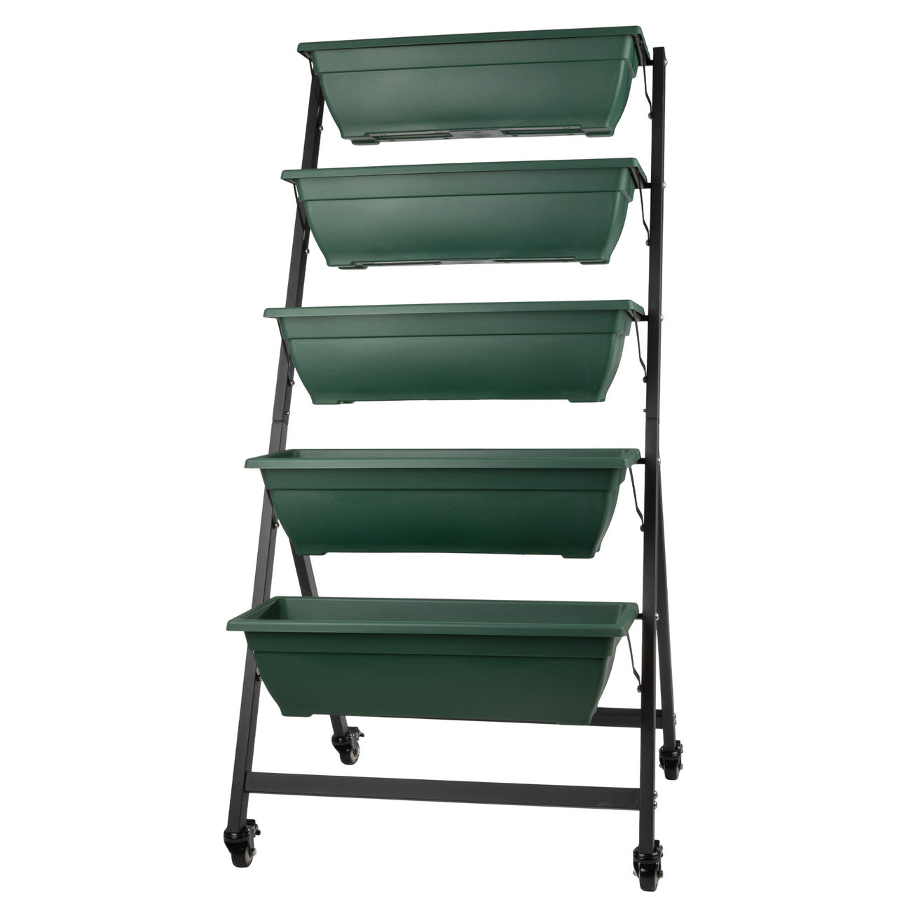 5-Tier Vertical Planter with Wheels - Hunter Green