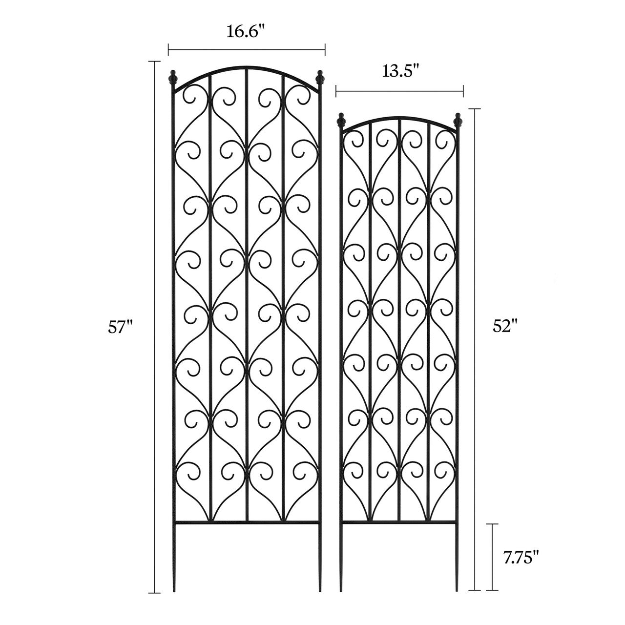 Garden Trellis with Decorative Scrolls- Set of 2