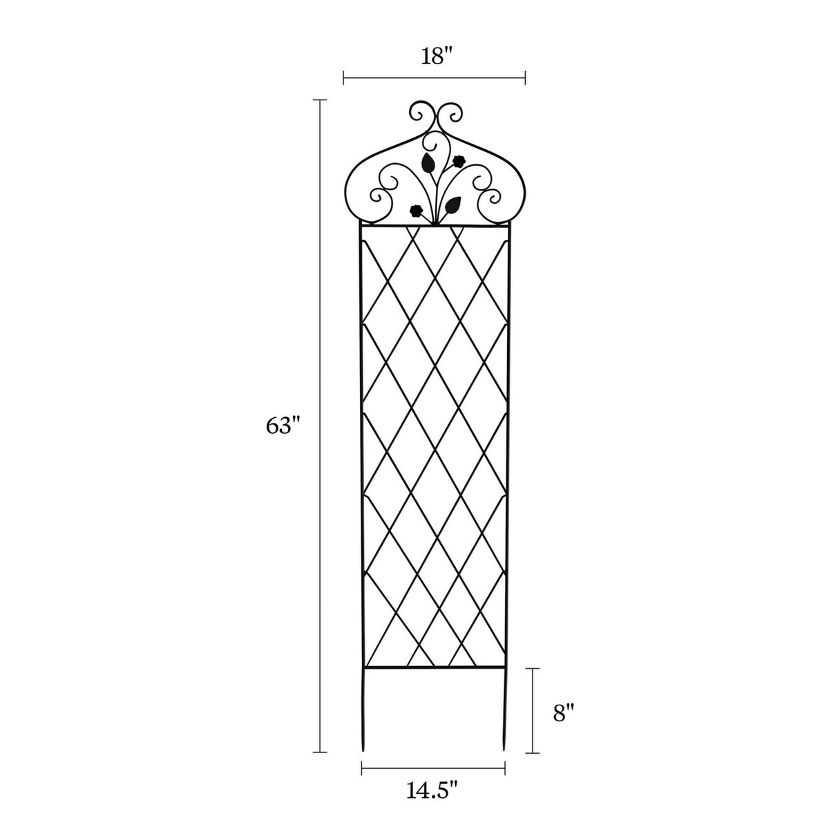 63" Decorative Metal Trellis