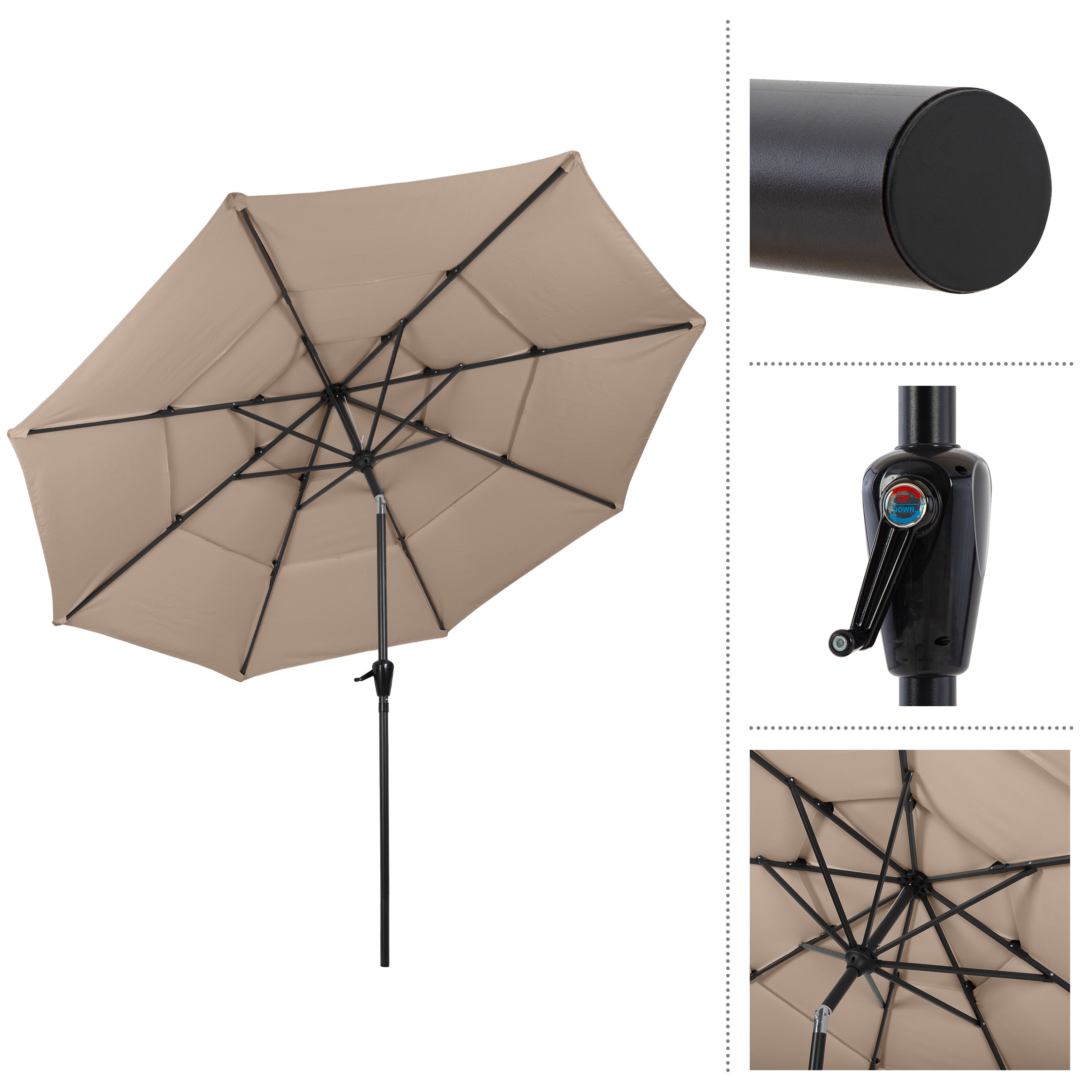 Triple Layer Patio Umbrella - Beige