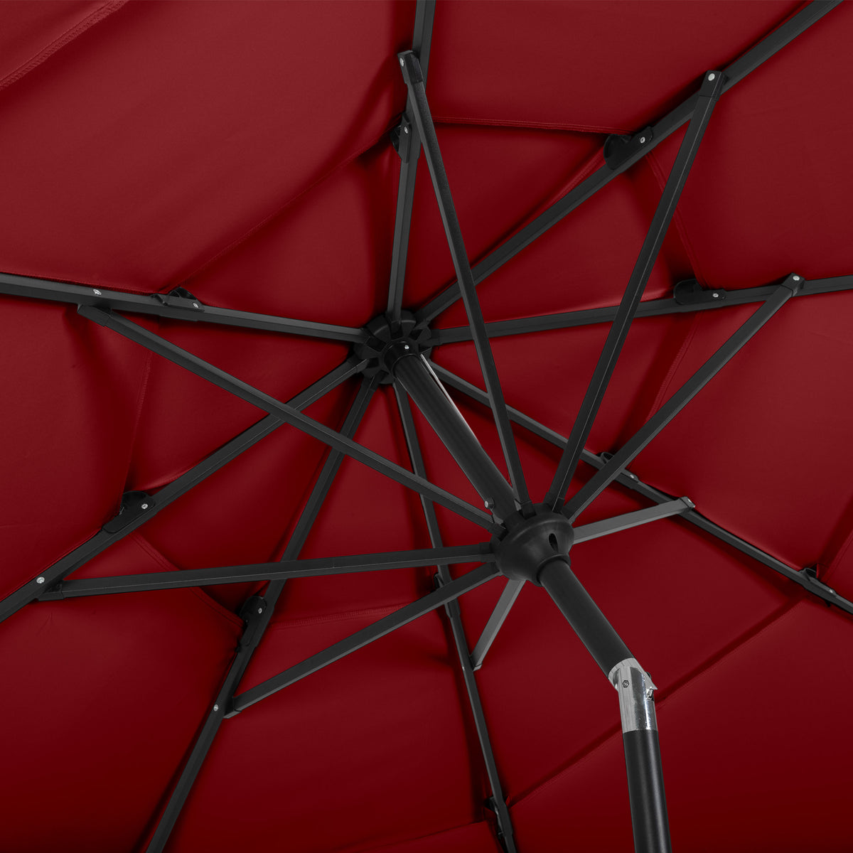 Triple Layer Patio Umbrella - Red