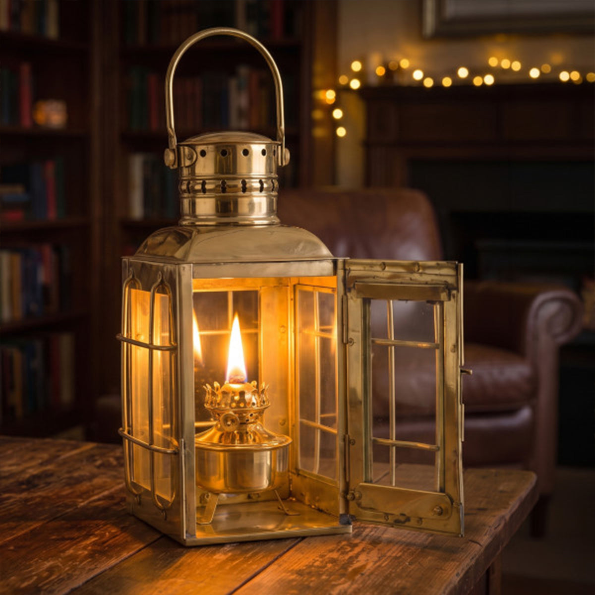 Vintage Inspired 19th Century Brass Oil Lantern