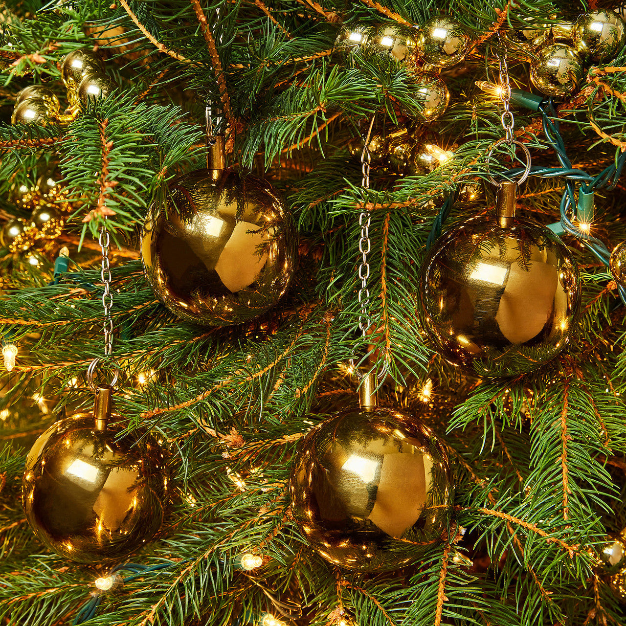 3 In. Brass Ornaments - Set of 4