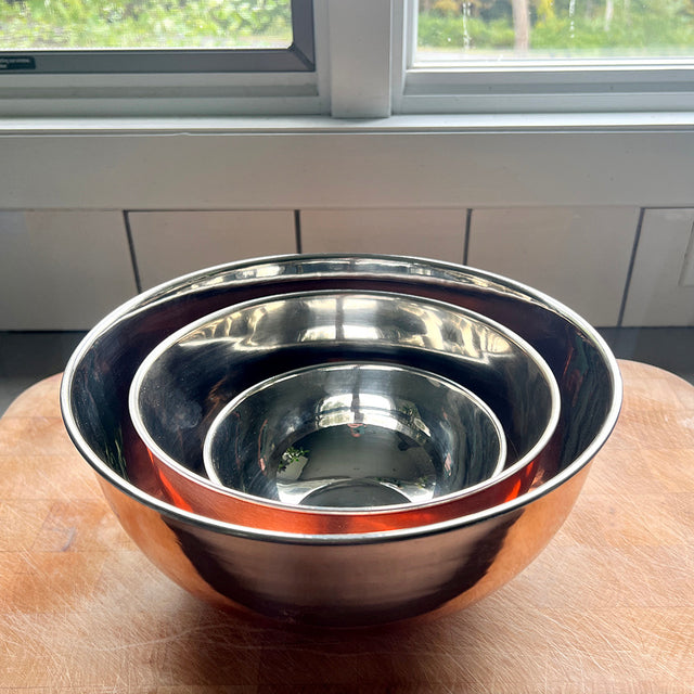 3 Beautiful Steel Lined Copper Bowls