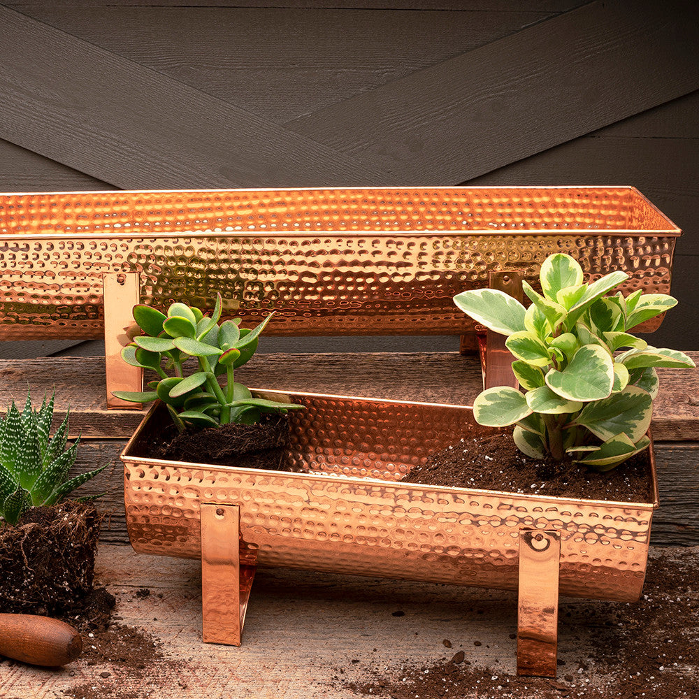 Solid Copper Window Planters