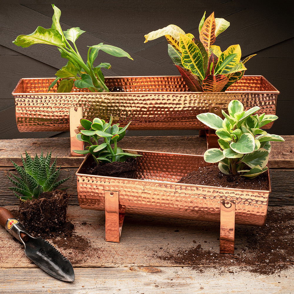 Solid Copper Window Planters