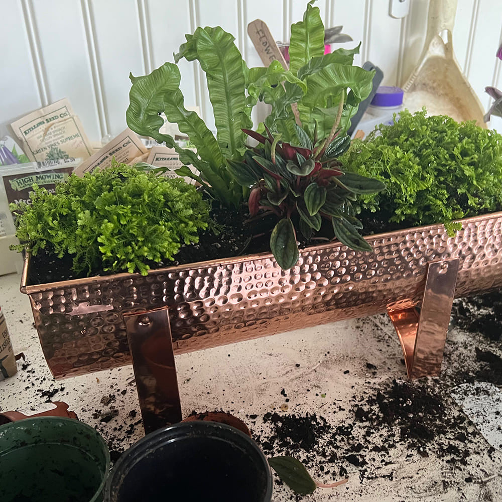 Small Solid Copper Window Planter