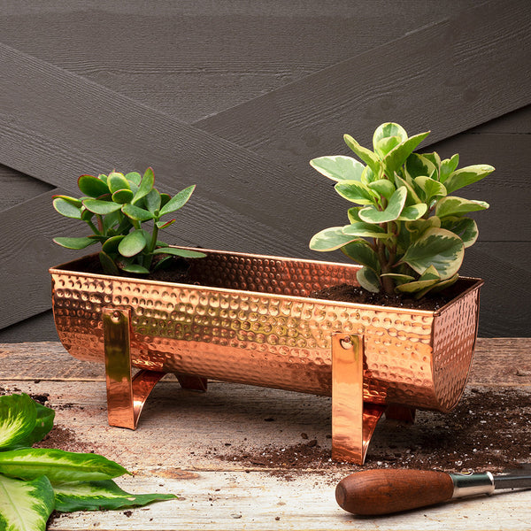 small window box planters Small Solid Copper Window Planter
