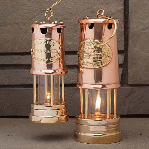8" Brass & Copper Oil Lamp