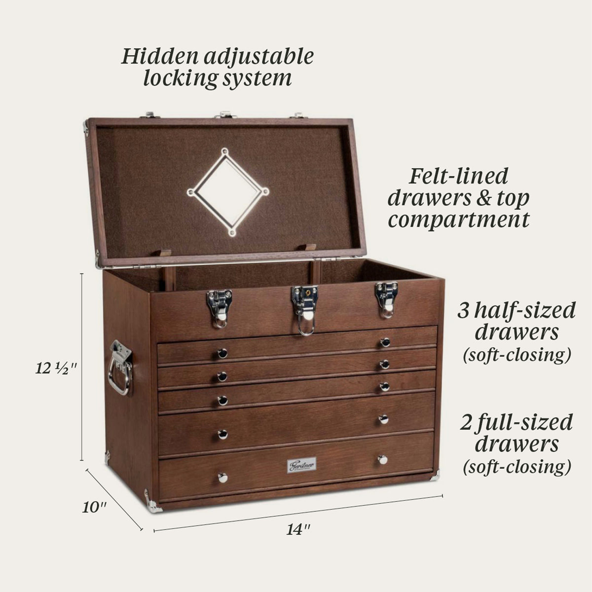 Gerstner International Dark Oak 5-Drawer Chest