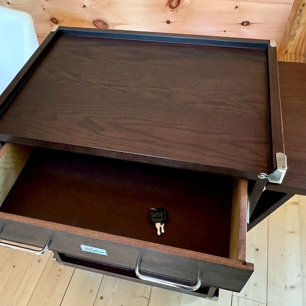 Gerstner International Dark Oak Rolling Cabinet