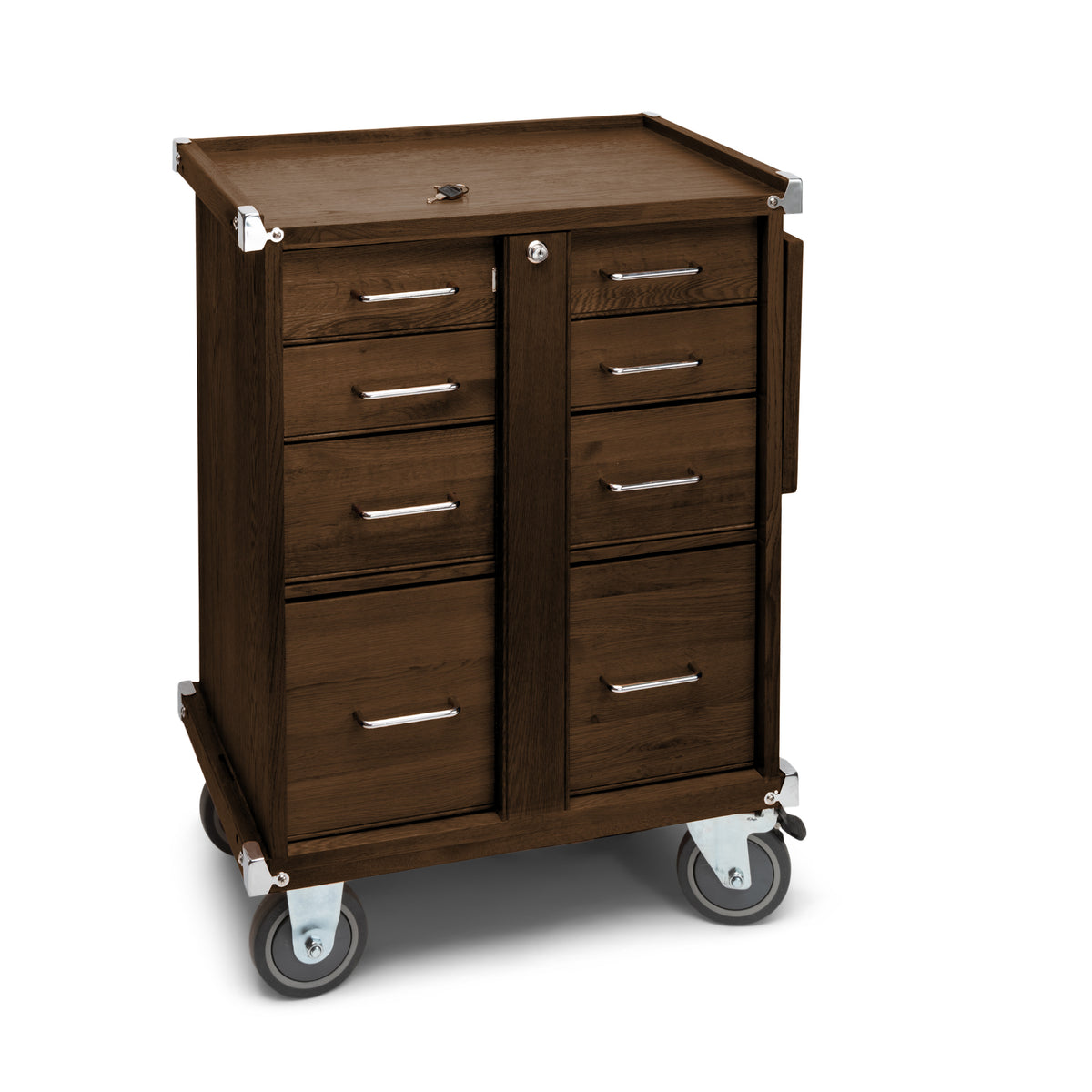 Gerstner International Dark Oak Rolling Cabinet