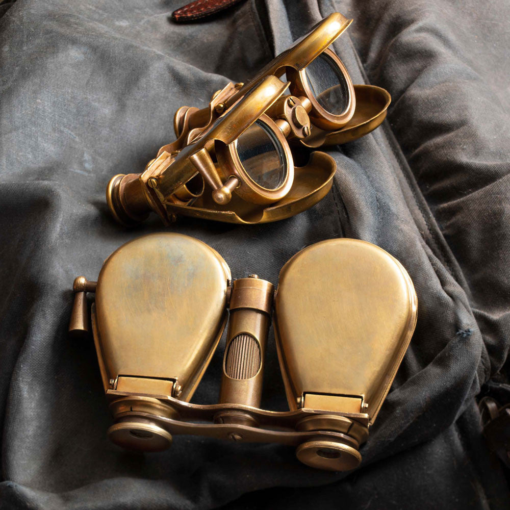 Compact Brass Binoculars