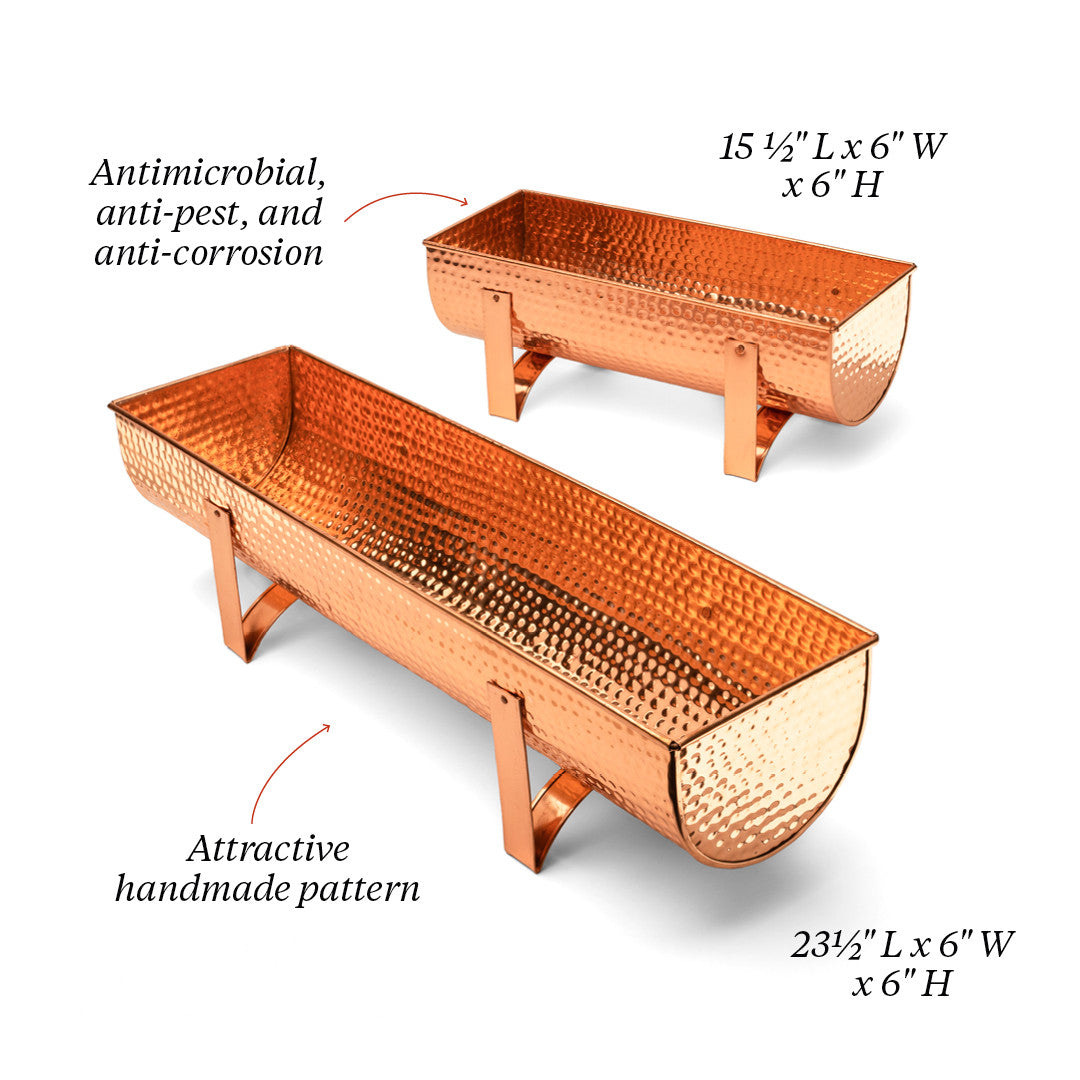 Solid Copper Window Planters