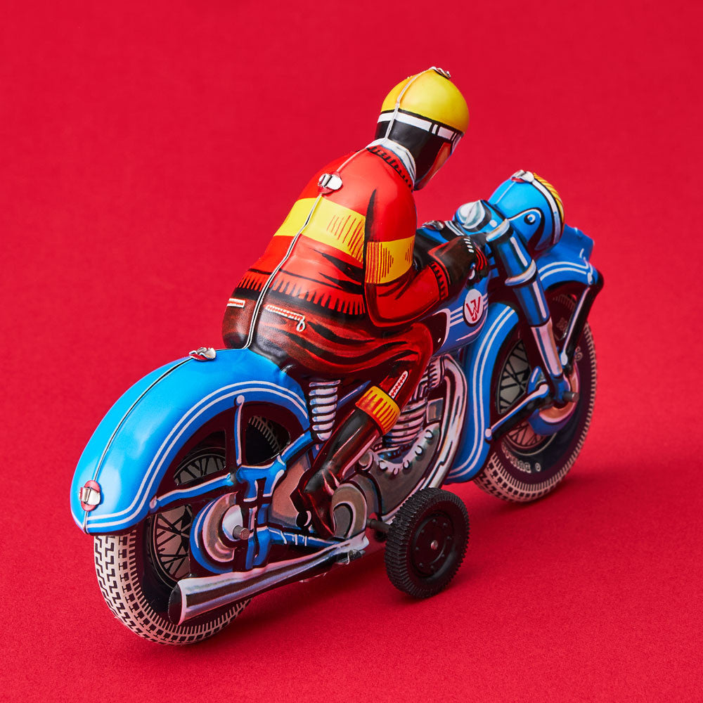 Blue Tin Toy Motorbike