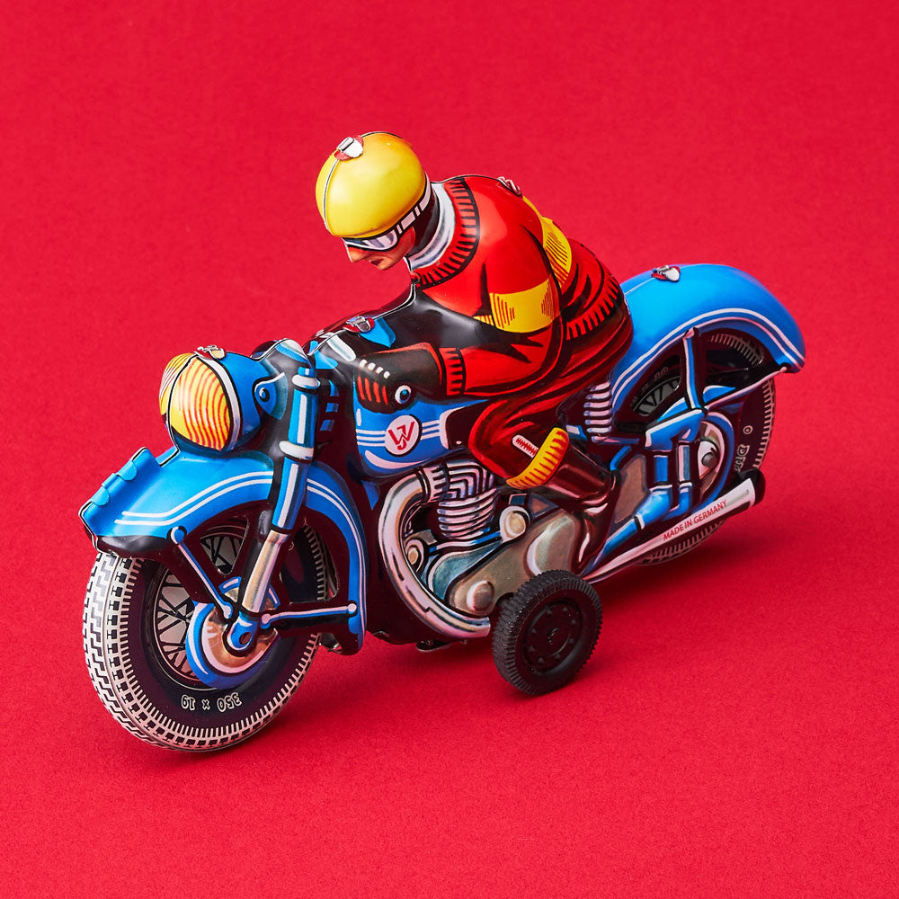 Blue Tin Toy Motorbike