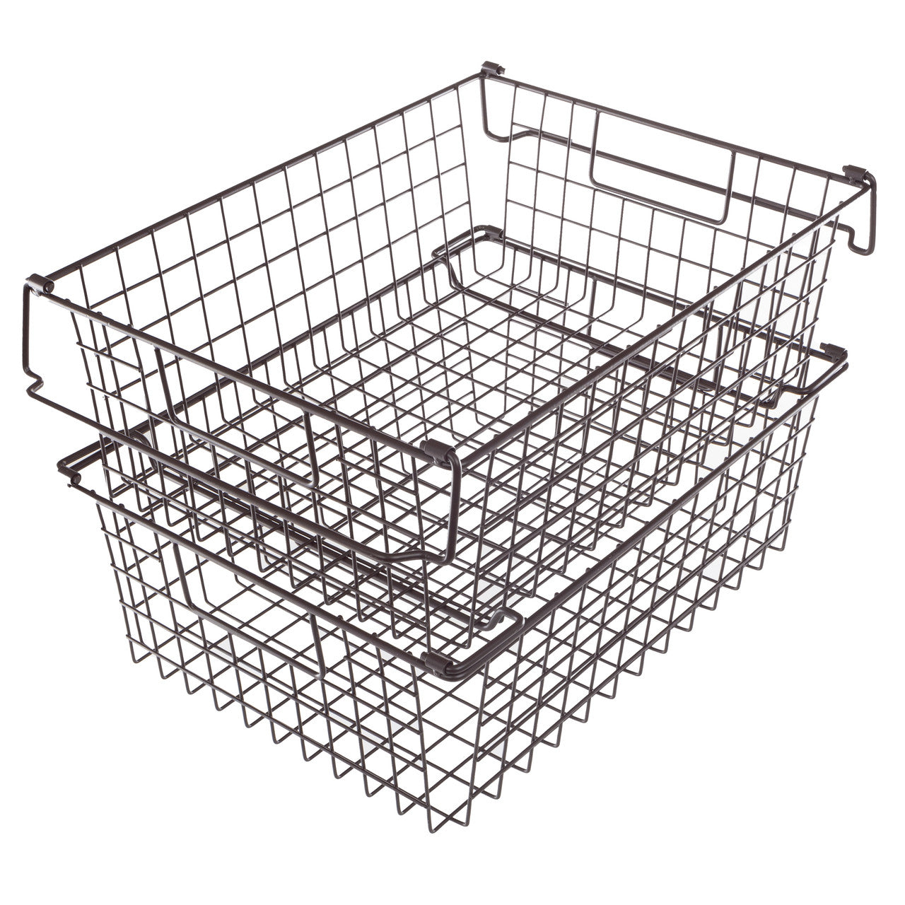 2-Piece Stackable Wire Basket Set