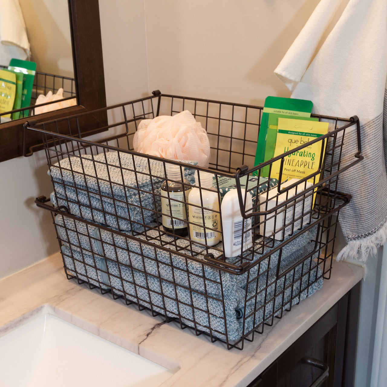 2-Piece Stackable Wire Basket Set