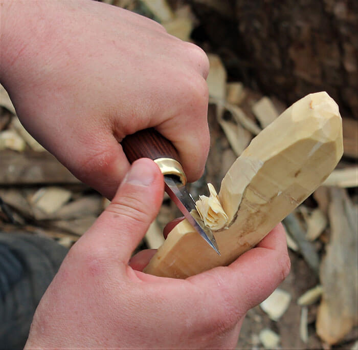 step 4 Push cut valley between handle and blade