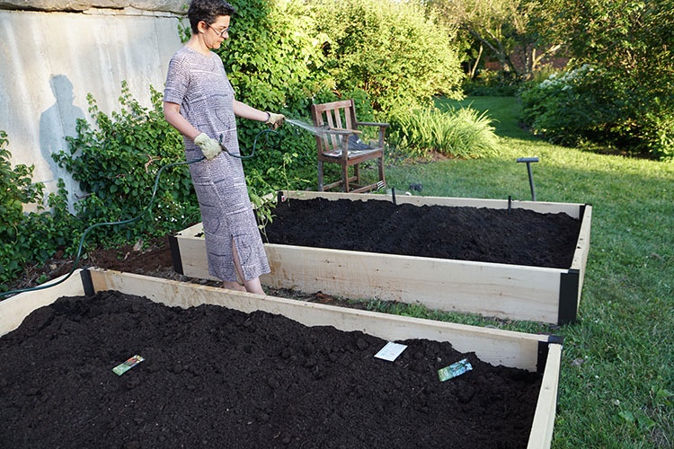 Watering Raised Bed Garden