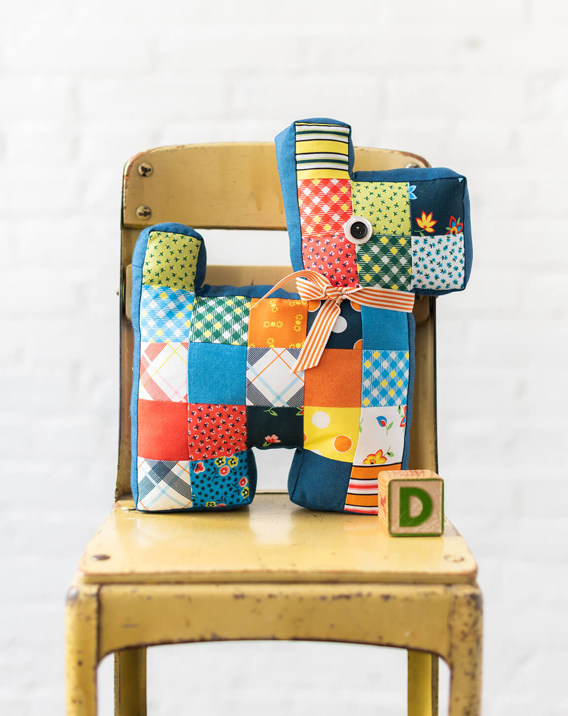 Patchwork quilted Scottish Dog Pillow