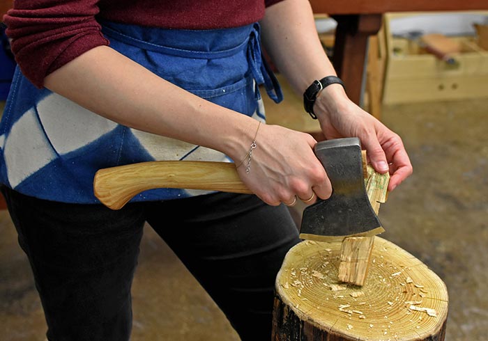 Carving with an axe